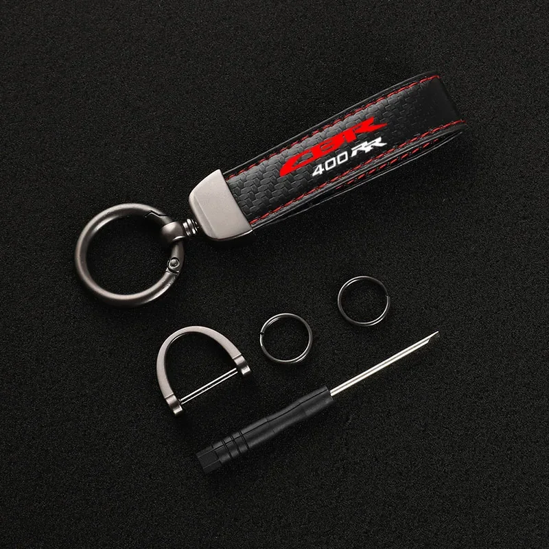 Leather Motorcycle keychain Horseshoe Buckle Jewelry for HONDA CBR400RR nc29 nc23 CBR 400 RR CBR400 CBR29