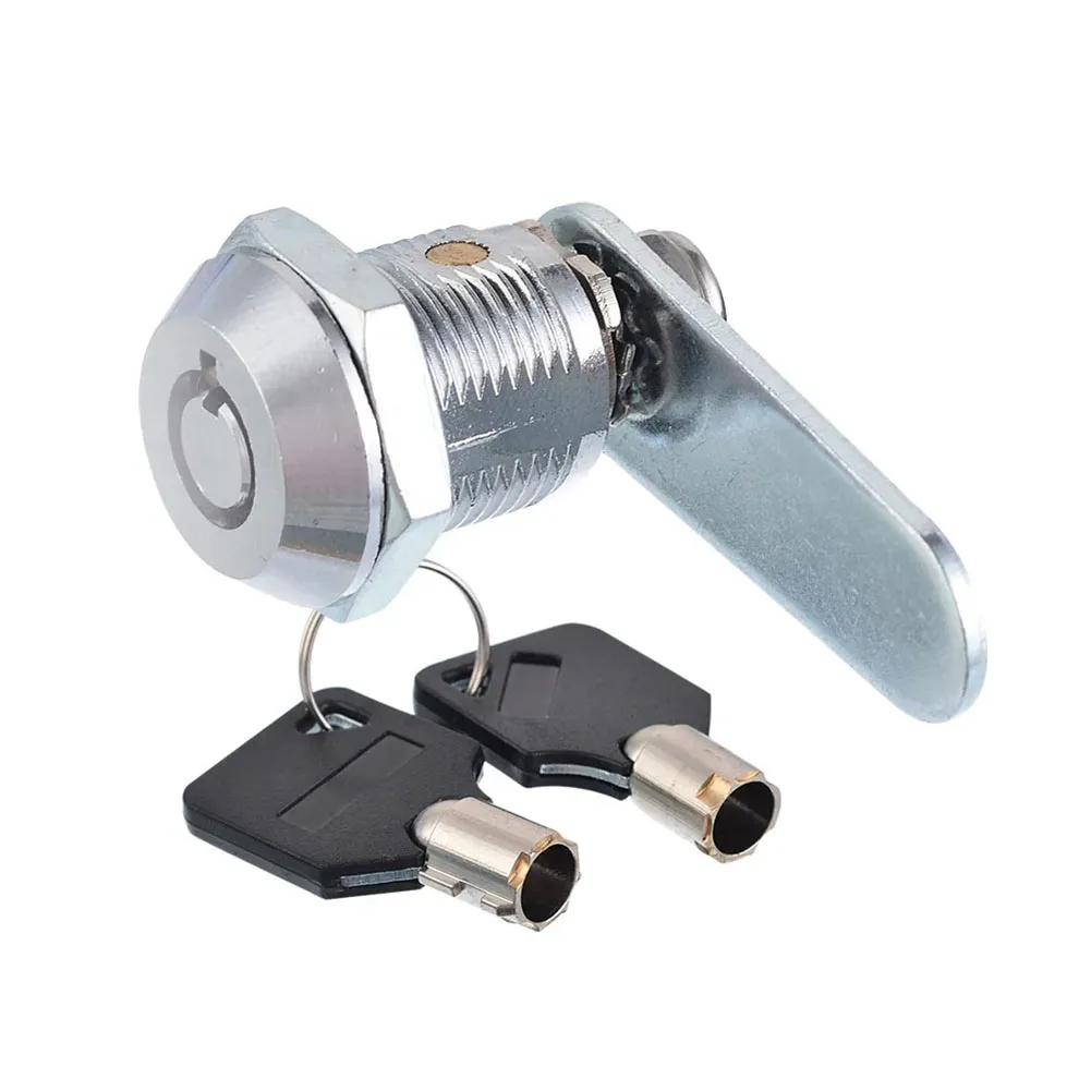 실린더 자물쇠 우편함 자물쇠 실린더 캠 자물쇠 가구 자물쇠 문 캐비닛 사물함 서랍 자물쇠 키 2개 포함 가정용 하드웨어