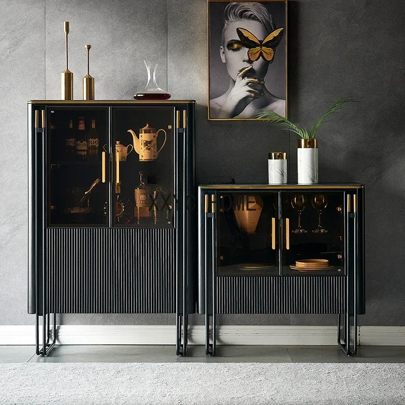 

Стеклянный винный шкаф-витрина для гостиной, современный минималистичный дизайн, компактный, элитный, в стиле легкой роскоши, приставной буфет