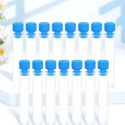 

50 Pcs Test Tubes Laboratory Vials Storage with Lid Chocolate Sample Lids Clear Container Small