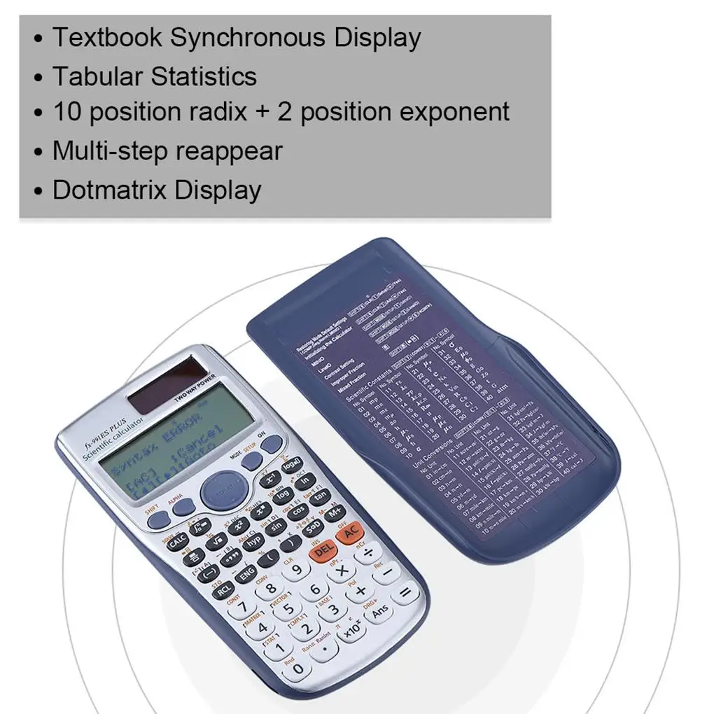 FX-991ES-PLUS Calculadora, 417 Funções, Universidade Ferramenta de Cálculo, Computador, Escola, Escritório, Bateria Coin, Gráfica