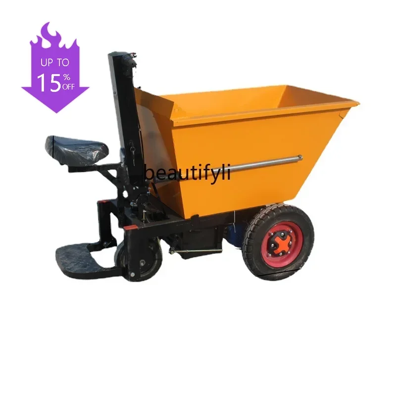 Q181  Electric Trolley Gray Bucket   Construction Site Tilting Truck Platform Trolley Truck Labor