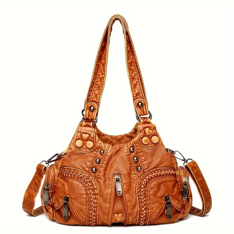 High Quality Women's Soft Leather Shoulder Bags Multi-Layer Pockets Classic Crossbody Bag Luxury Designer Handbags and Purses