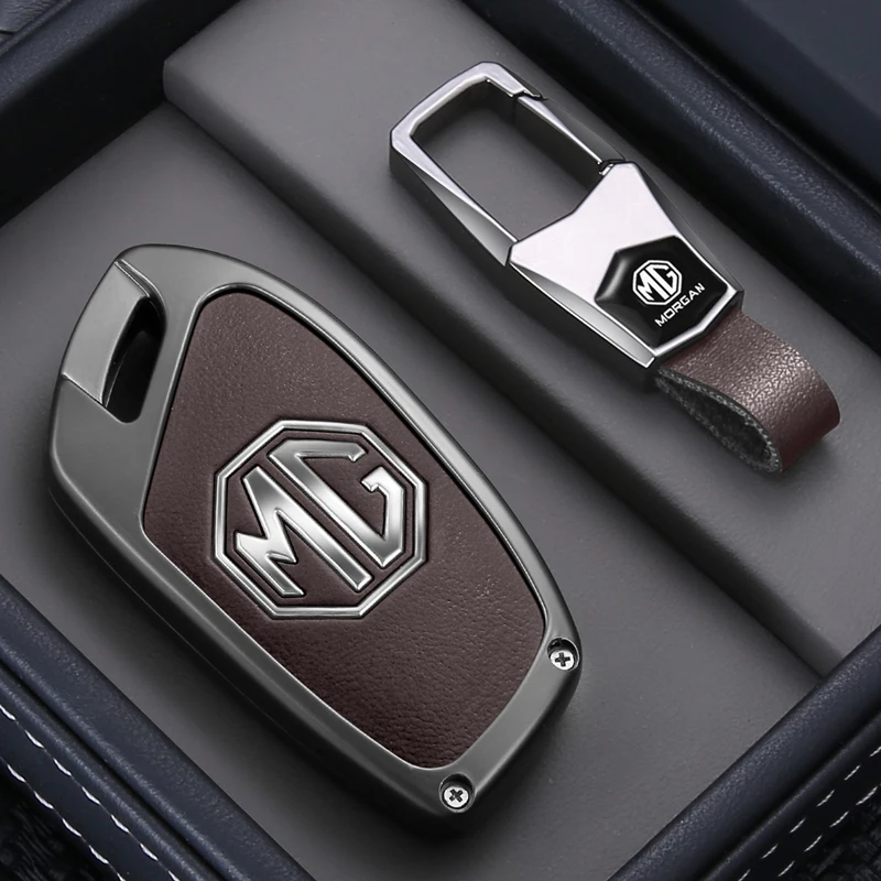 Zinklegierung Autoschlüssel-Hülle für MG ZS ZS EV Smart-Fernbedienung Schlüsselschutzhülle mit Schlüsselring Auto-Styling Modifikationsteile – Detail 1
