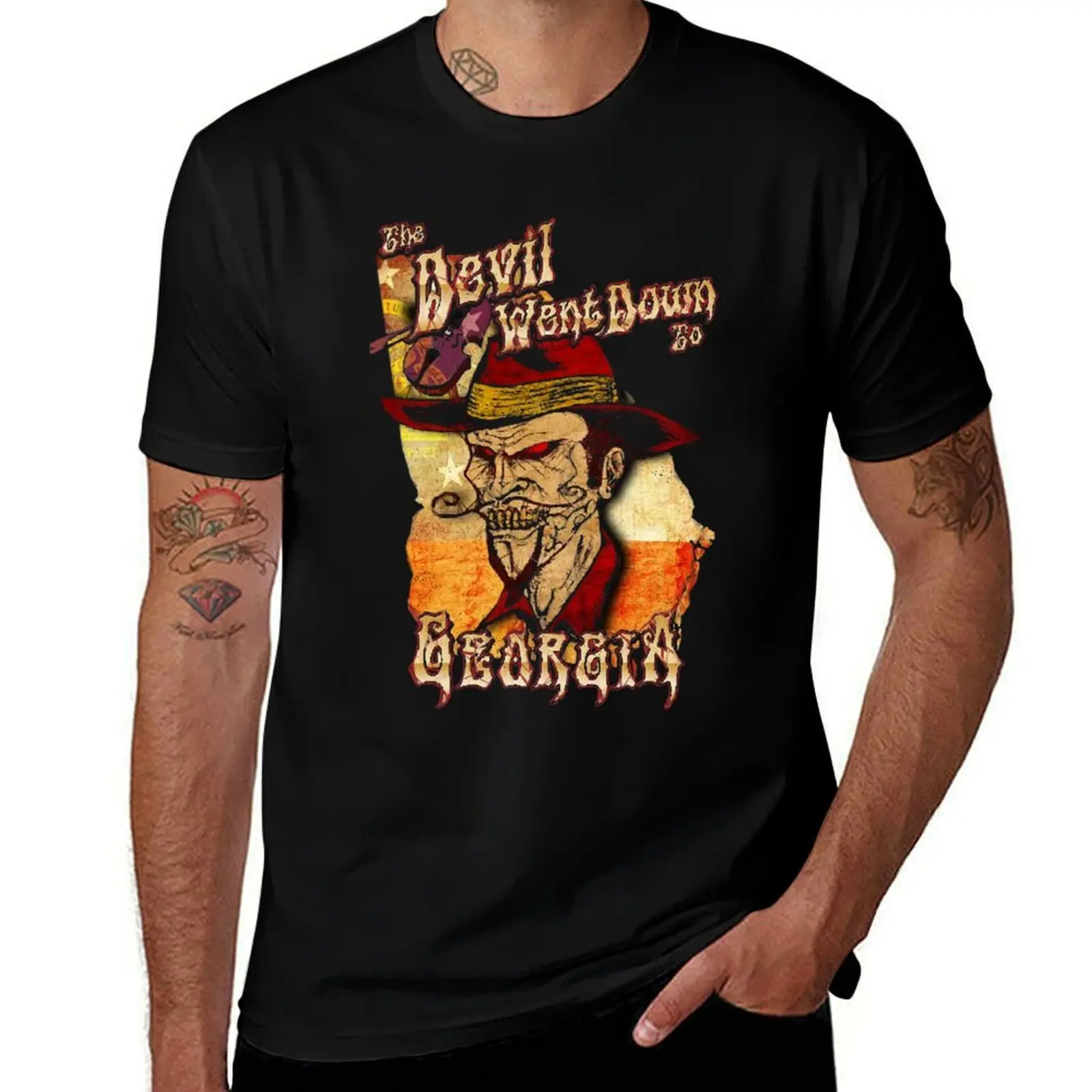 

Devil Went Down To Georgia T-Shirt men t shirt cotton 100% cotton t shirts man 100%