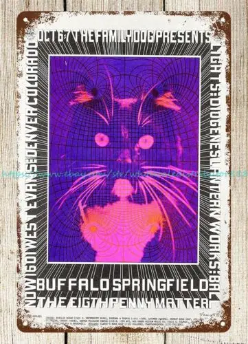 1967 Buffalo Springfield at The Denver Dog Concert Poster metal tin sign