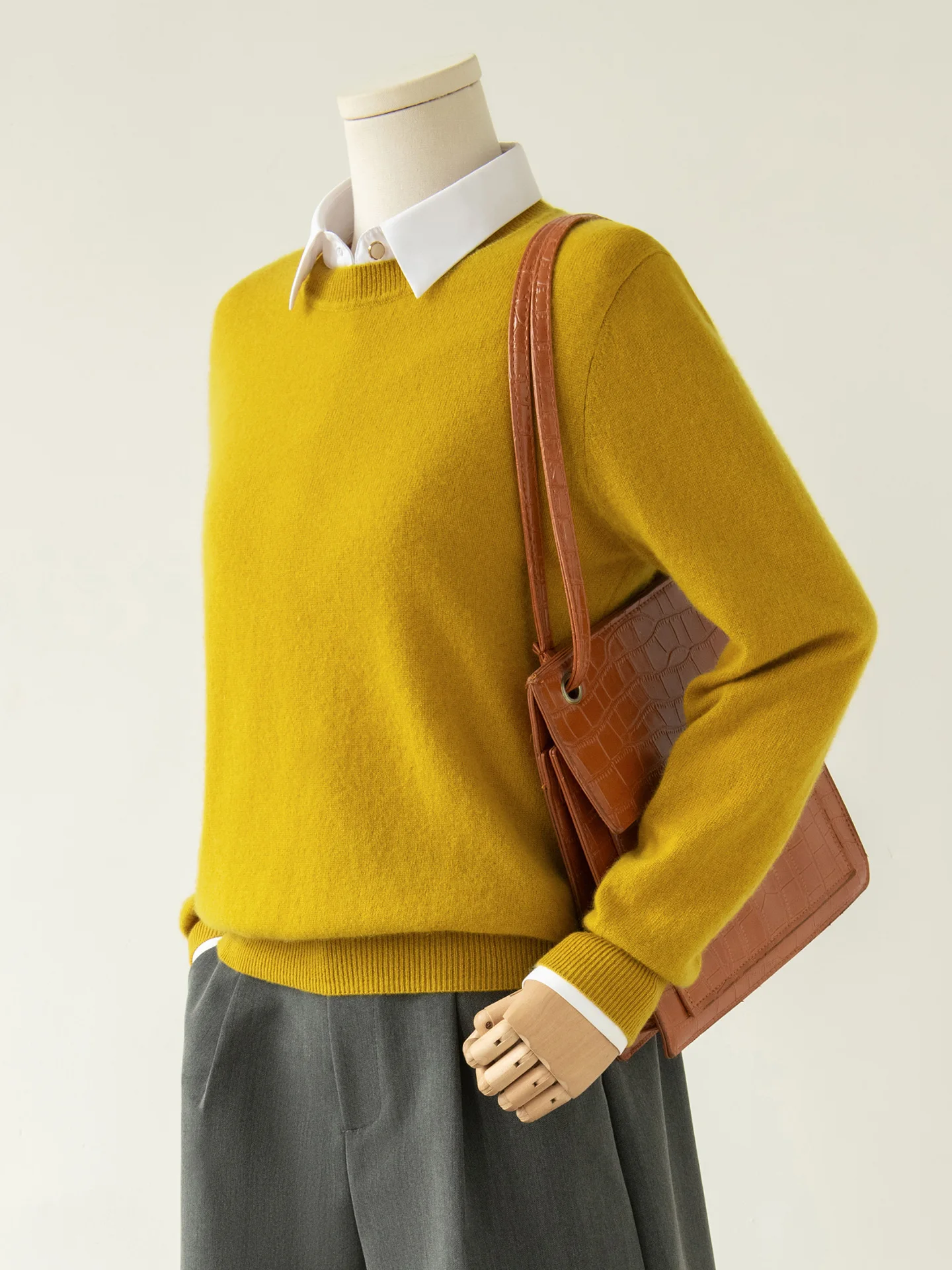 

Autumn Winter New Women 100% Goat Cashmere Pullover Sweater O-neck Soild Soft Comfort Thick Warm Knit Long Sleeve Tops Versatile