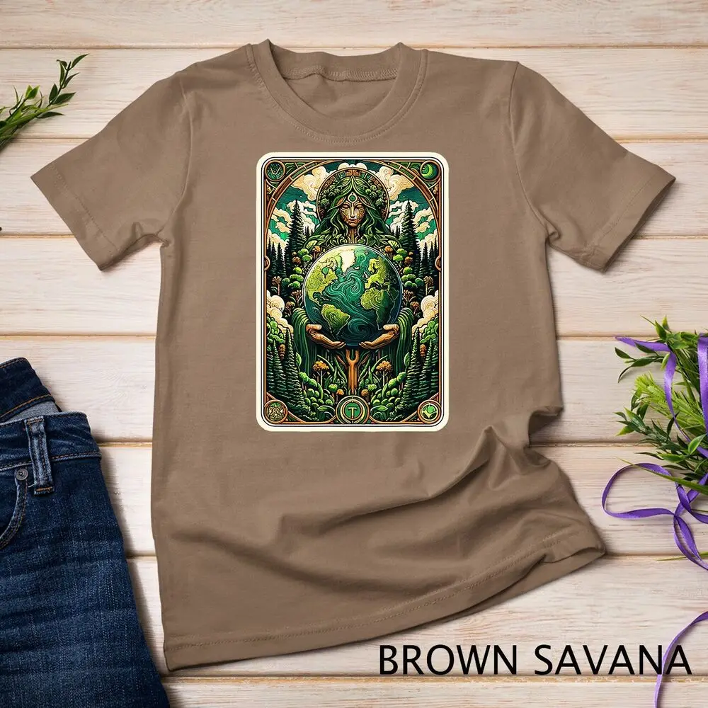 Earth's Guardian Enchanting Nature Art Tarot Card T-Shirt Unisex T-shirt