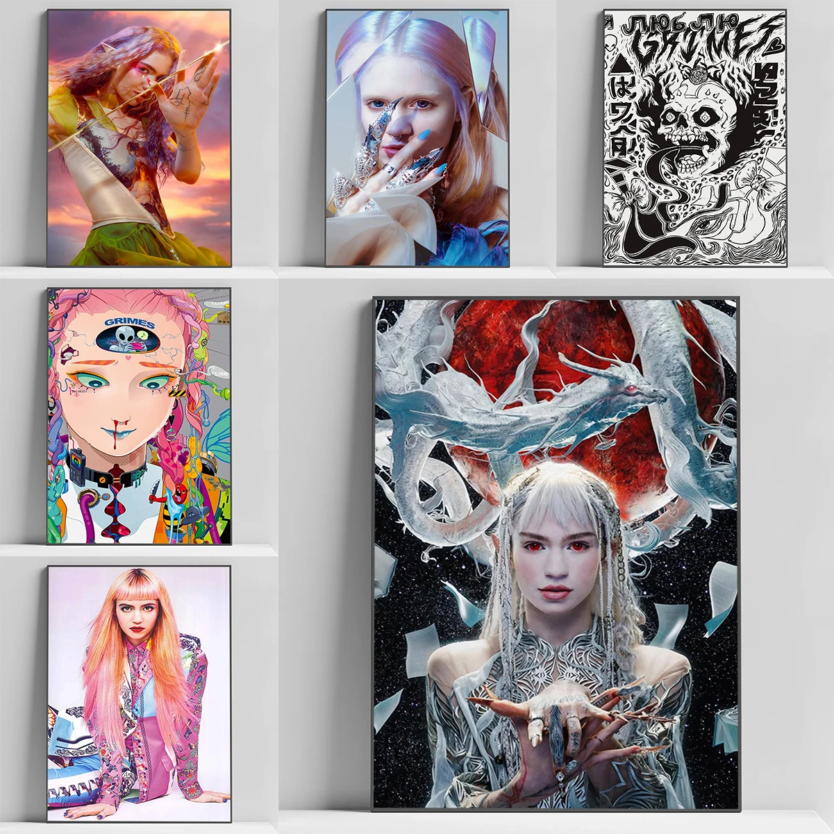 

Canadian Singer Grimes Poster Print Posters for Wall Art Decorative Paintings Home Decor Gaming Room Decoration Decorations Home