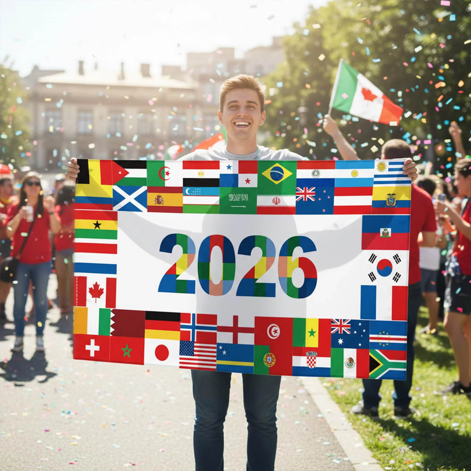 2026 Football Cup Country Flag Banner, Soccer Fans Supporter Flag, Outdoor Garden Yard Sign