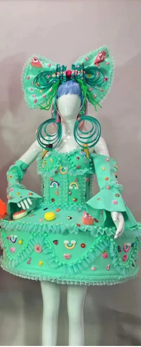 8 Colors Cute Candy Cake Dress+Bow Headress Parade Bar Opening Singer Dance Stage Party Rave Club Outfits Christmas Clothing