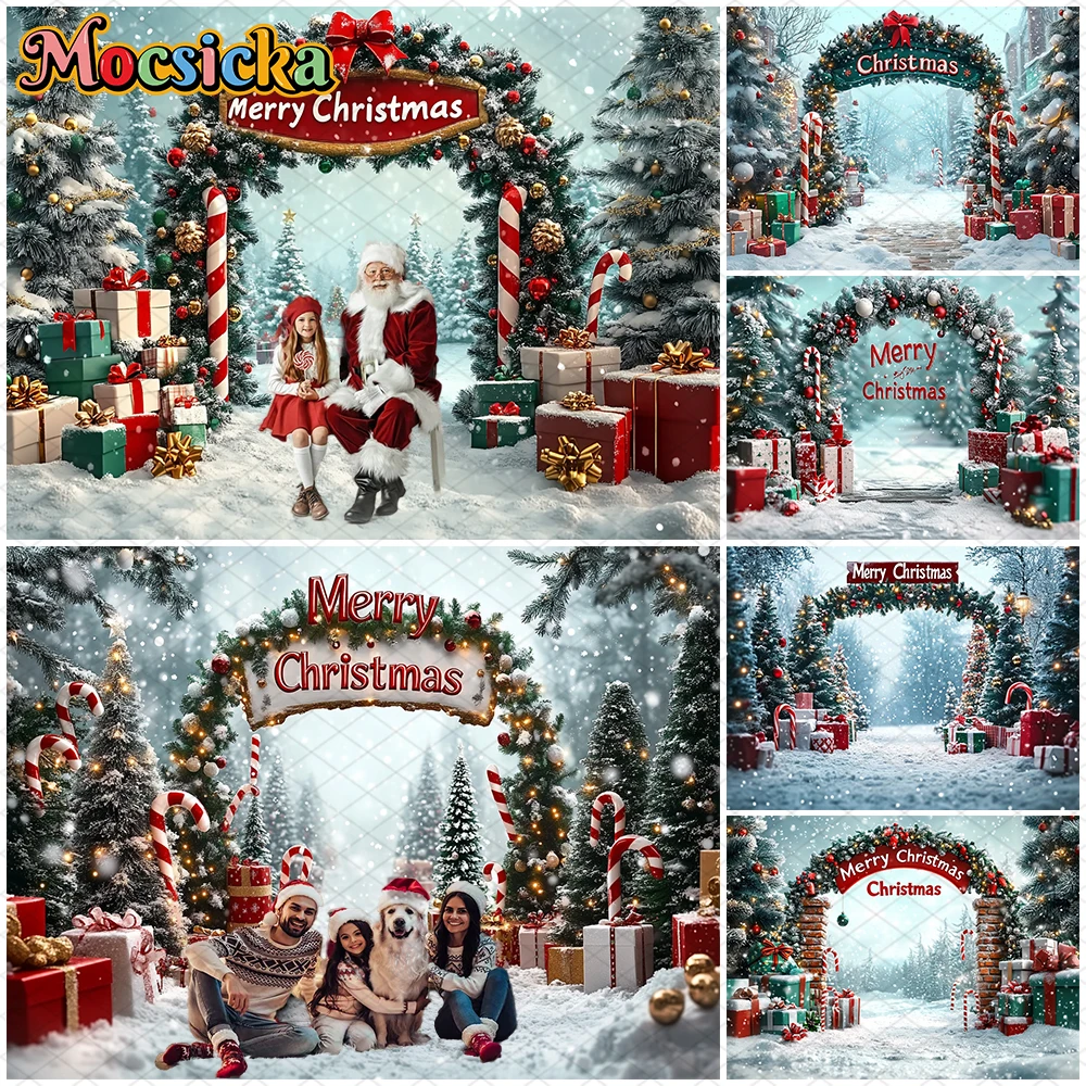 

Mocsicka Merry Christmas Background Photography Xmsa Tree Snow Decoration Party Adult Children Portrait Photo Backdrop Wallpaper