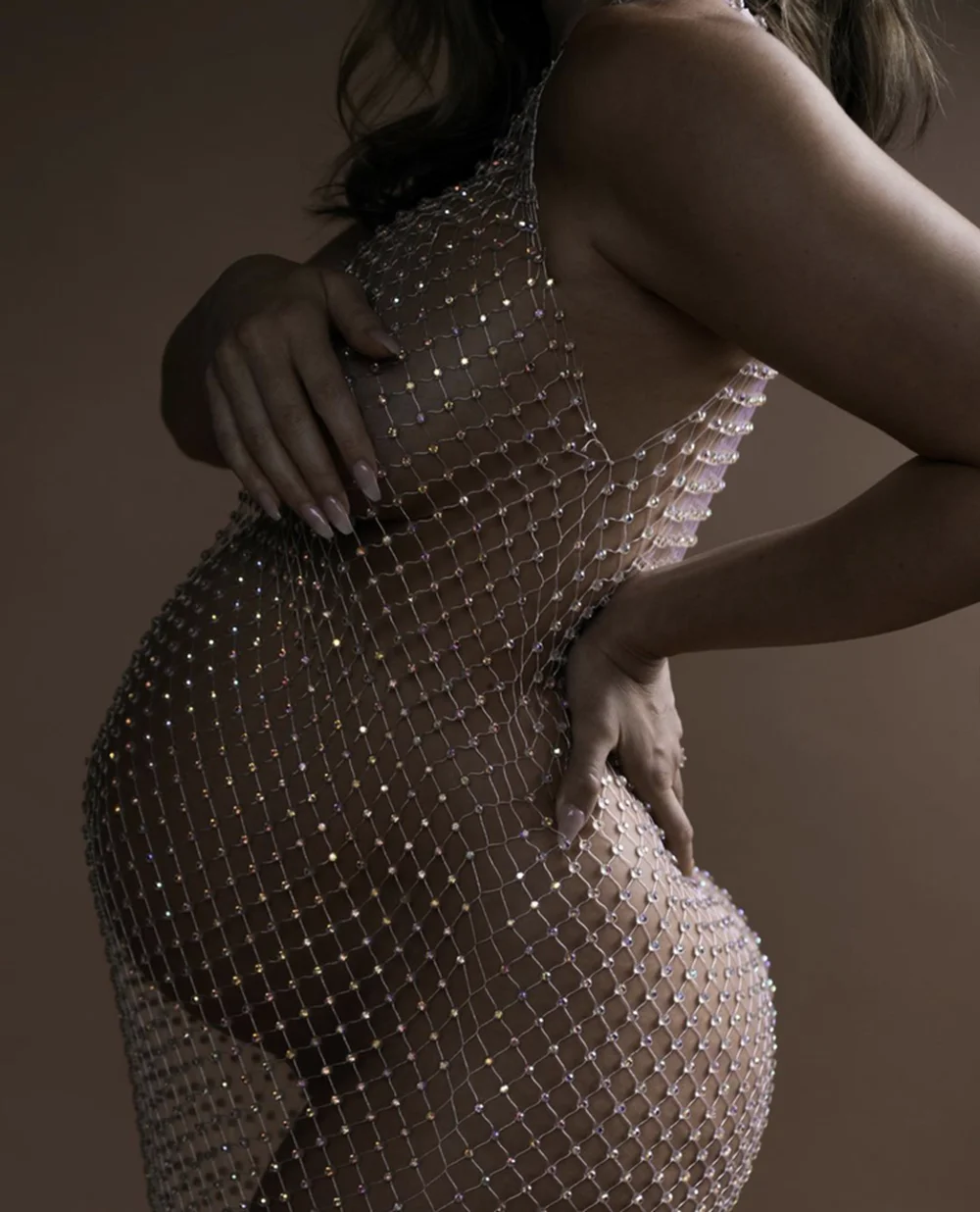 Maternity Dresses Photography Props Fishnet-Like For Sexy Evening Clothes Pregnancy Women Jumpsuit Photo Studio Accessories