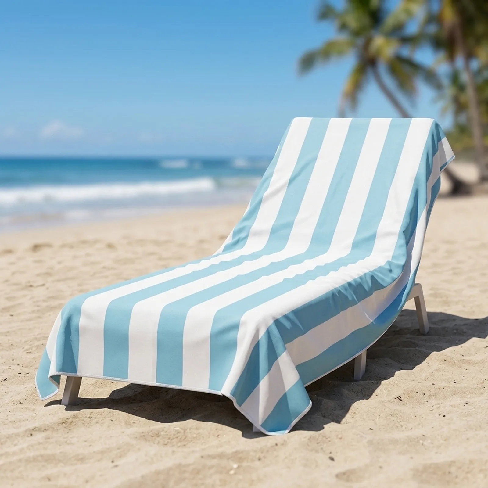 Beach Chair Towel Cover with Flap Pockets Quick Drying for Outdoor Fun Easy Maintenance Stylish and Comfortable Design