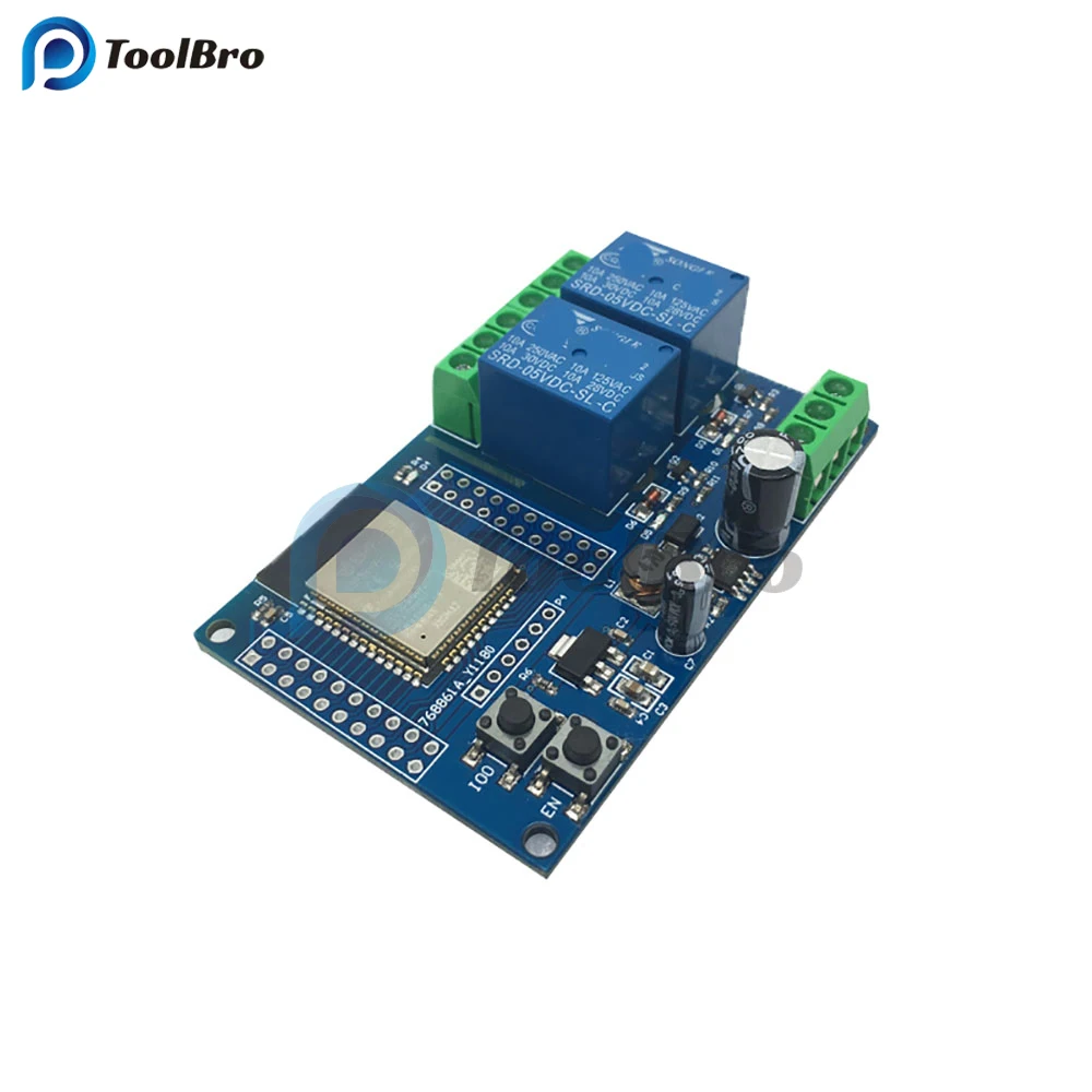 ESP32 5V 12V Relay Board Dual Channel Wireless WIFI Relay Module ESP32-WROOM Development Board DC5-60V for Arduino Power Supply