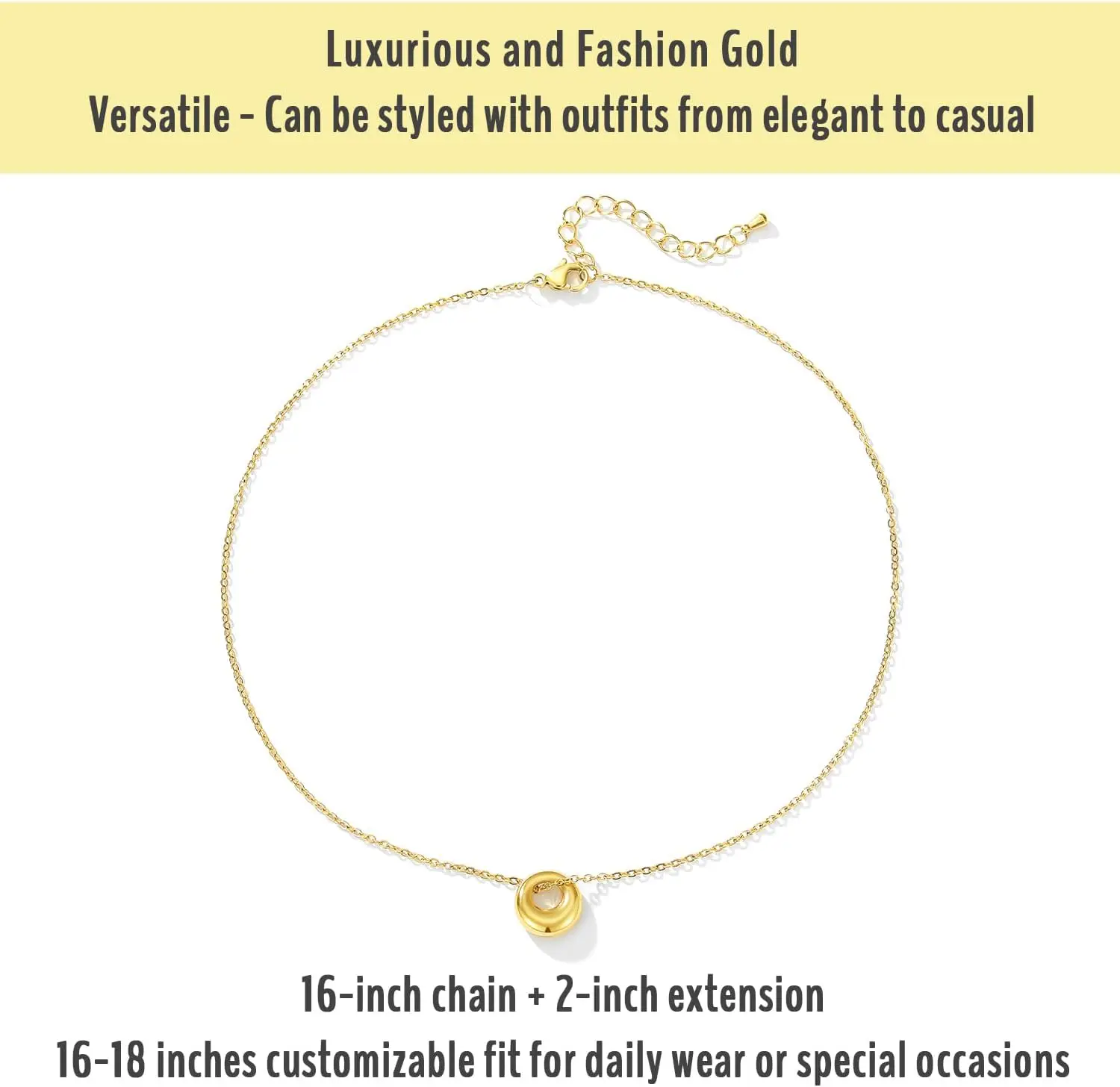 Dainty Gold Necklace for Women Teens Teenage Small Gift Cute Charm Choker Stainless Steel Waterproof Necklaces Jewelry - Detail 1