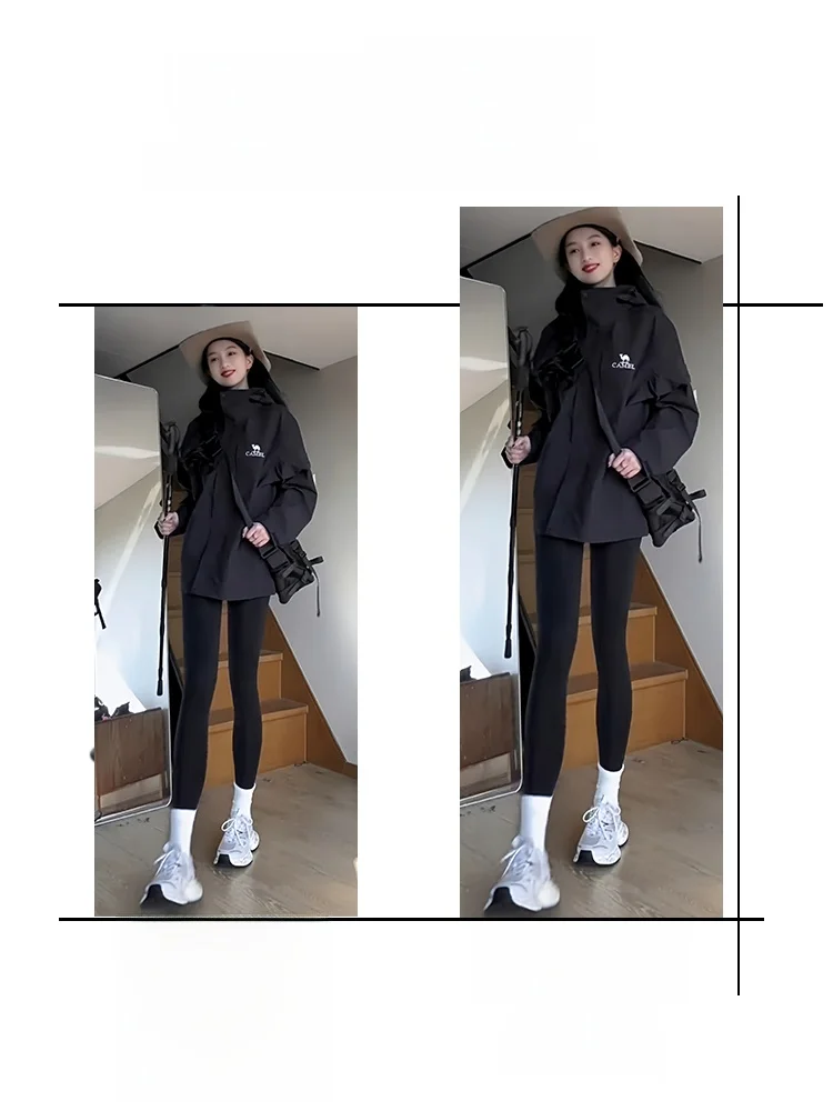 High-Waist Thiened arkskin Yoga Pants Women's Outerwear Autumn Winter plus Size Slimming Fce-Lined Leggings