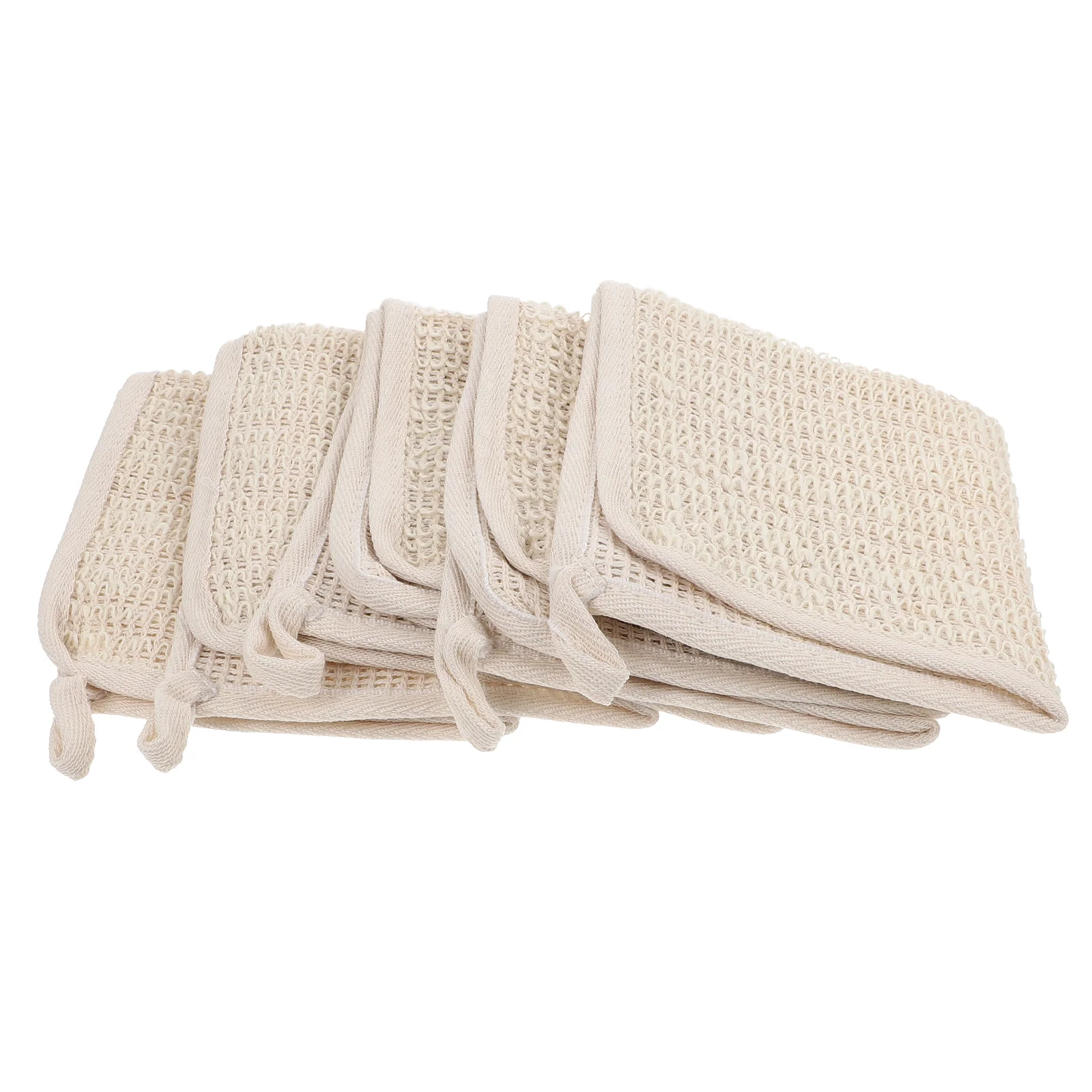 5 Pcs Cotton and Linen Square Scarf Towel Shower Bathing Cleaning Versatile Body Flax