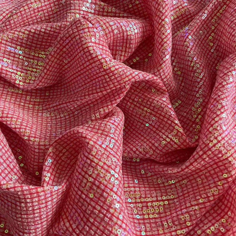 

Embroidered Sequin Mesh Fabric for DIY Sewing Accessories Decoration Photography Background Clothing Fashion Material Cloth