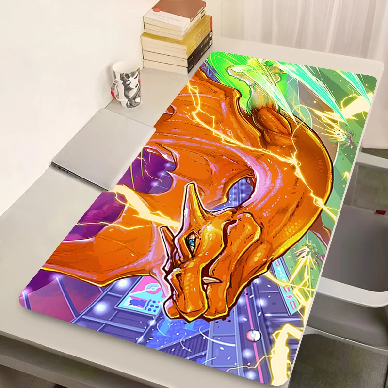 Vurige Dragon Mouse Pad Laptop Japan Anime Gaming Toetsenbord Tapijt Pc P-Pokemon C-Charizard Mousepad Xl Kawaii Extended Bureau Speelmat