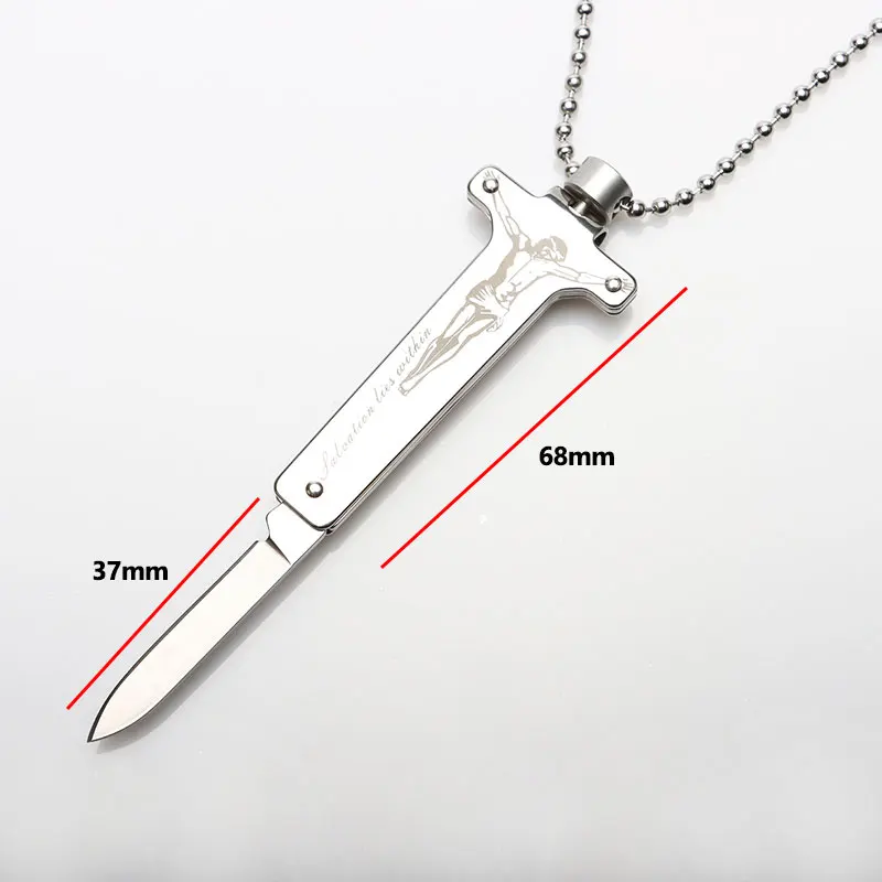 Zelfverdediging Tactical Mes Quick Release Zakmes Auto Survival Tool Edc Ketting Apparatuur Opknoping Hals Ketting