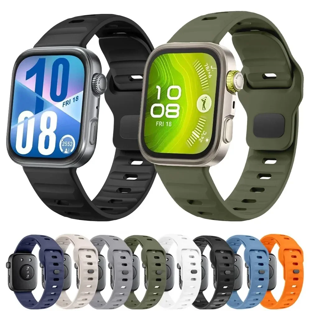 Спортивный силиконовый ремешок для Huawei Watch Fit 4/3/4 Pro, удобный браслет-браслет для Huawei Watch Fit 4 Pro, аксессуары, ремень