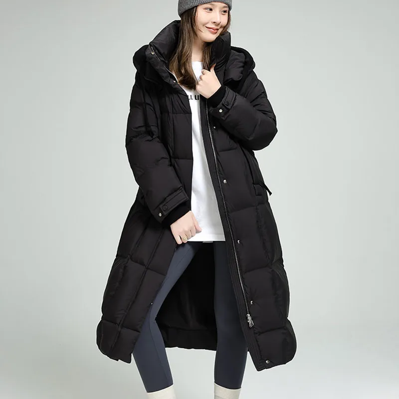 Verdickte warme Kapuze Damen Daunenjacke 2025, neuer Winter, lose 90 Entendaunen, hochwertige Damen-Daunenjacke, Parker-Mantel H724
