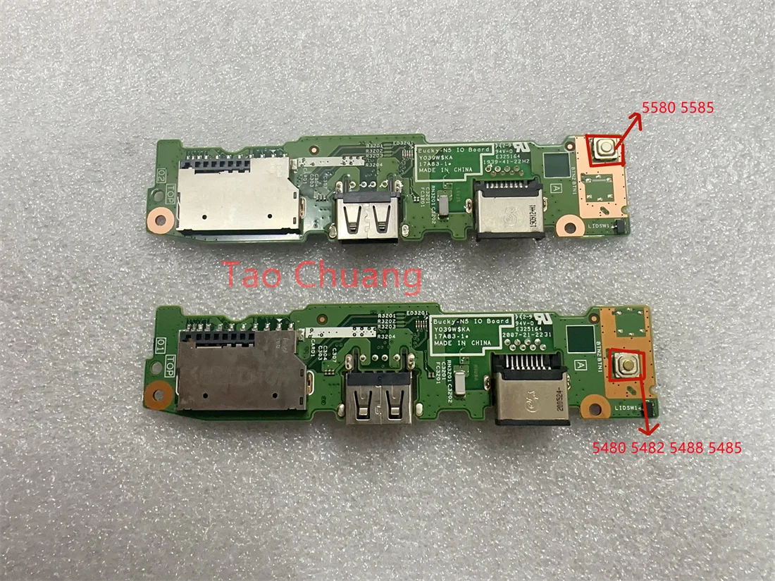 Placa de alimentação com interruptor USB para leitor Ethernet Dell 5480 5482 5485 5488 5580 5585 0VG1V1 0M1K2R