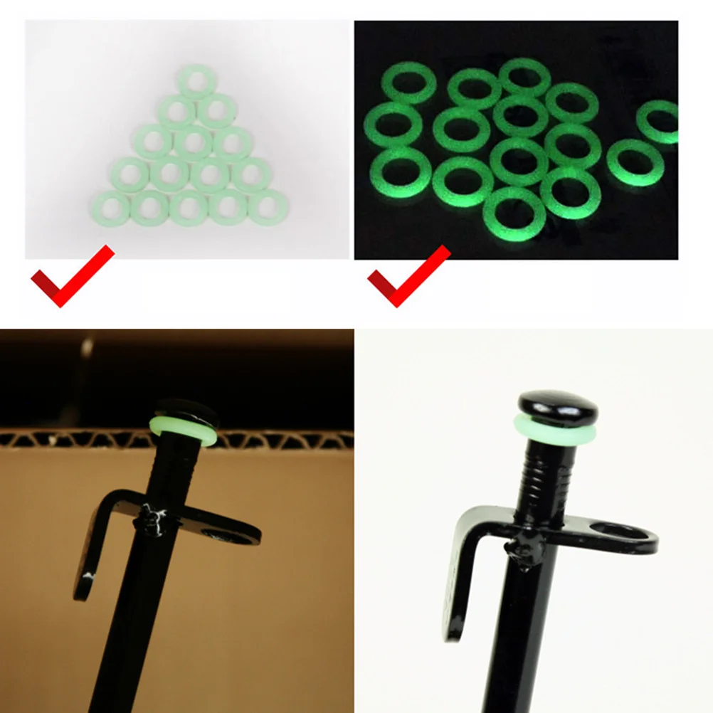 

50Pcs Glow in The Dark Silicone Rings for Tent Stakes Fluorescent Outdoor Camping Accessories Safety Markers for Night