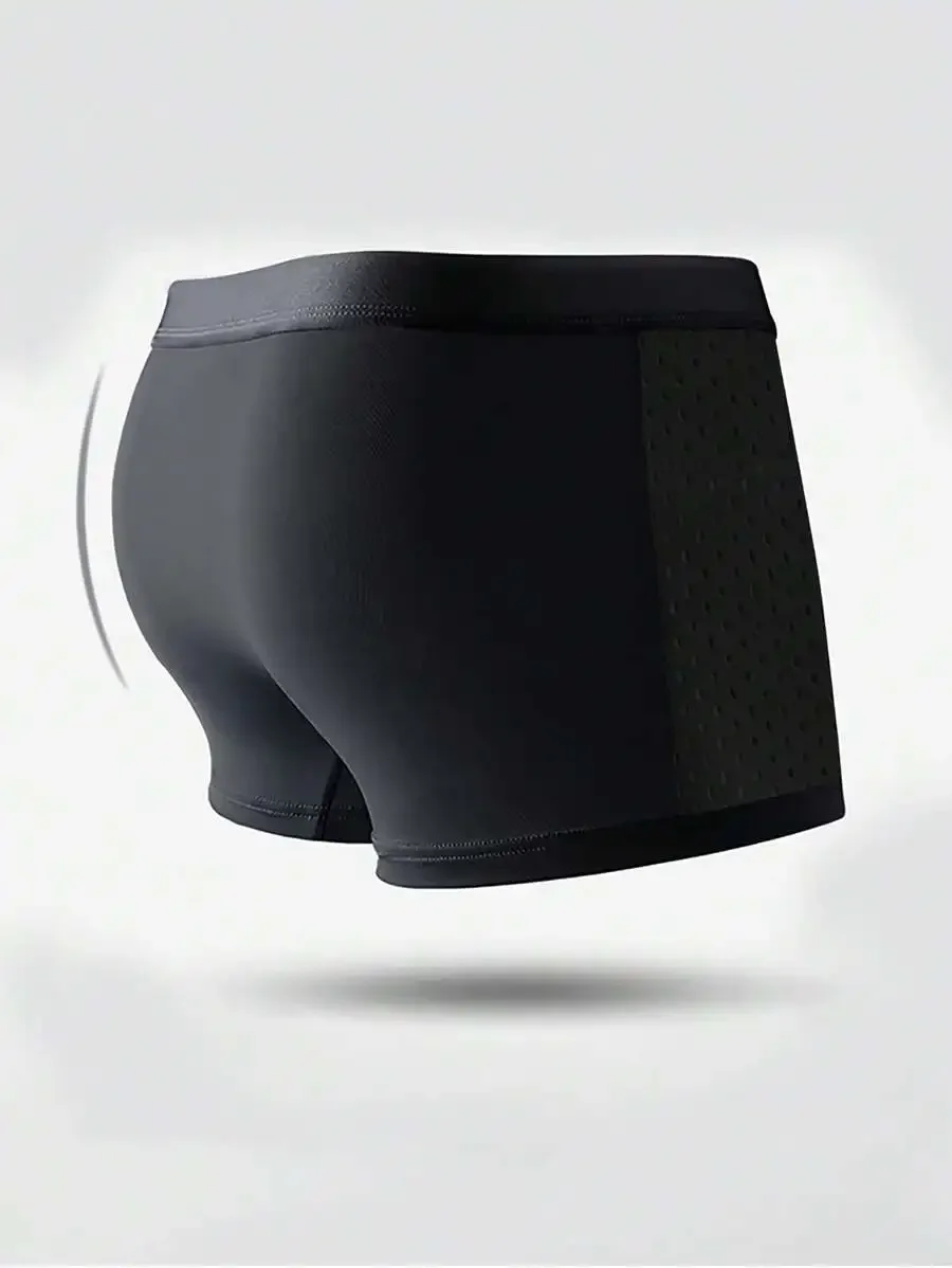 

Mens Ice Silk Breathable Solid Color Boxer Shorts