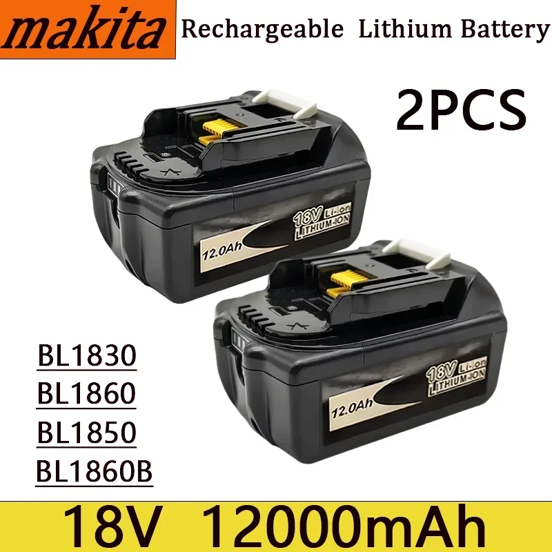 100% Original Makita 12Ah para Makita lpega 18V batería BL1830B BL1850B BL1850 BL1840 BL1860 BL1815 batería de litio de repuesto