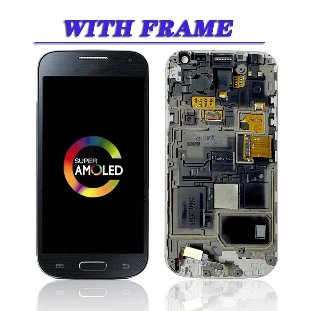 New For SAMSUNG S4 Mini Display For Samsung  S4 mini I9190 Display GT i9192 i9195 LCD Digitizer Touch Screen with Frame image 3