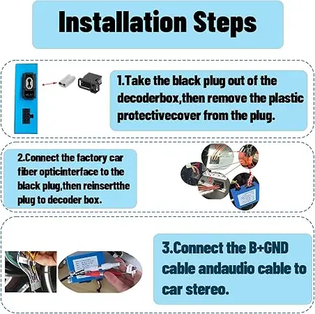 Optic Fiber Decoder for Mercedes-Benz ML/GL/R Class/S W221/CLS, Optical Box Most Adapter for Porsche 911 Cayman BMW Audi VW