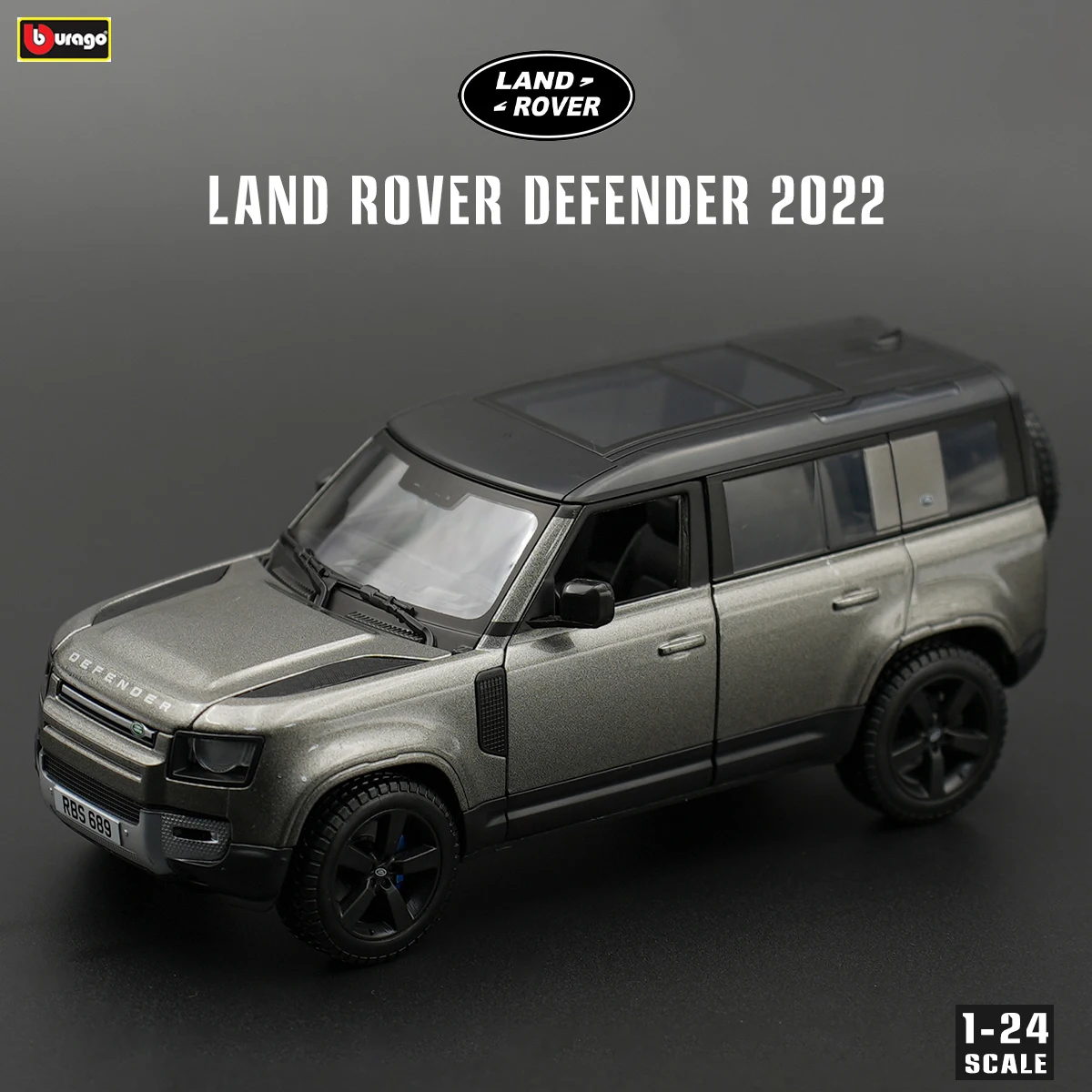 Bburago 1:24 Land Rover Defender 2022 Black Alloy Luxury Vehicle Diecast Cars Model Toy Collection Gift Birthday Present