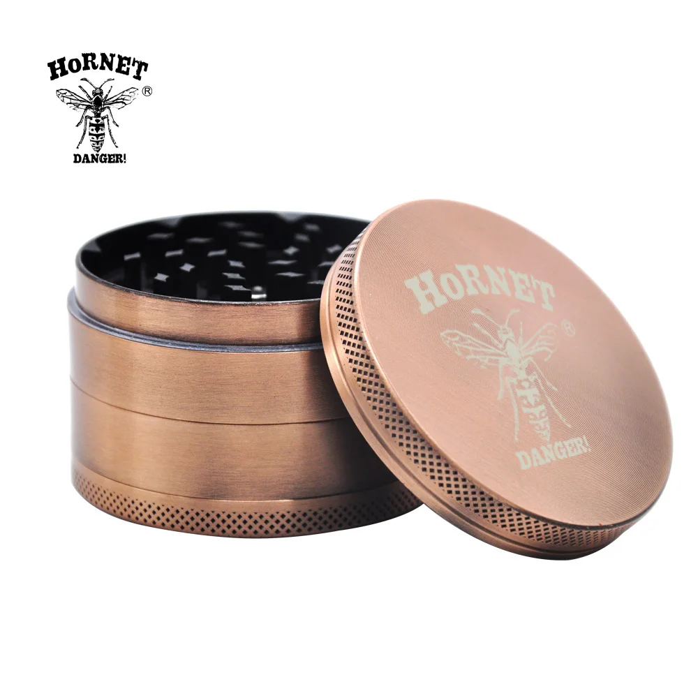 Hornet Hard Plated 60MM 4 Layers Portable Zinc Alloy herb Grinder With Sharp Diamond Teeth Grinder Spice Crusher Hand Crank