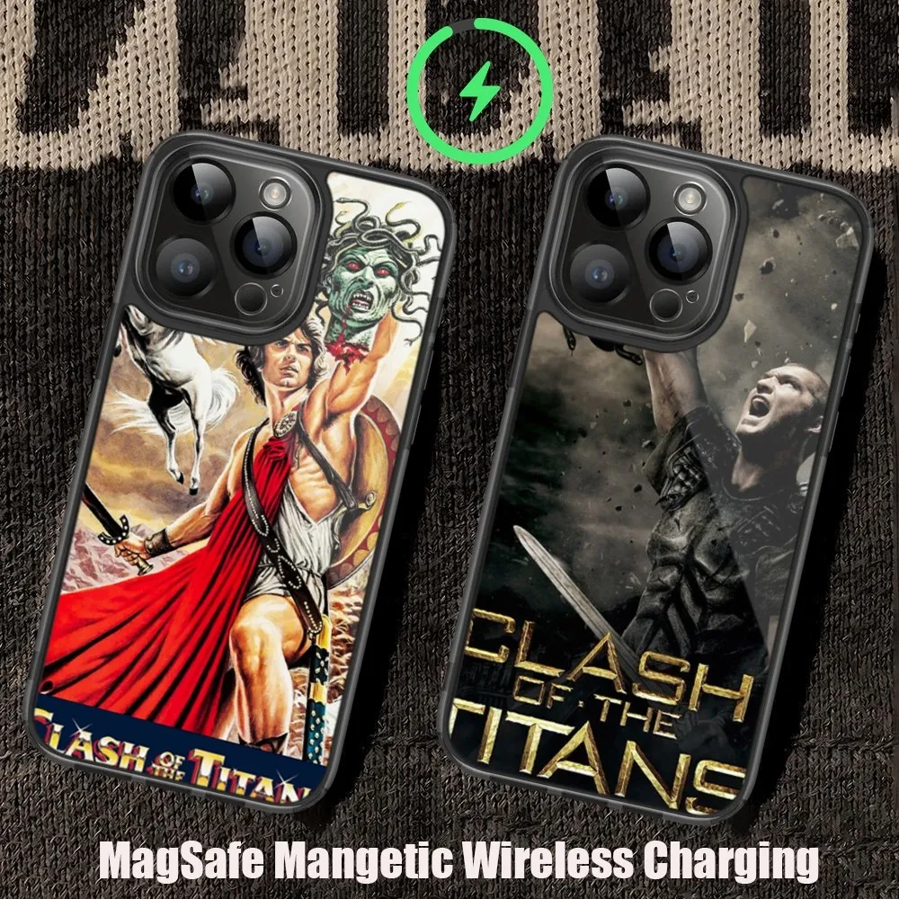 C-Clash of the T-Titans Phone Case For iPhone 11 12 13 14 15 Pro Max Plus Mini Magsafe Magnetic Wireless Charging Shell