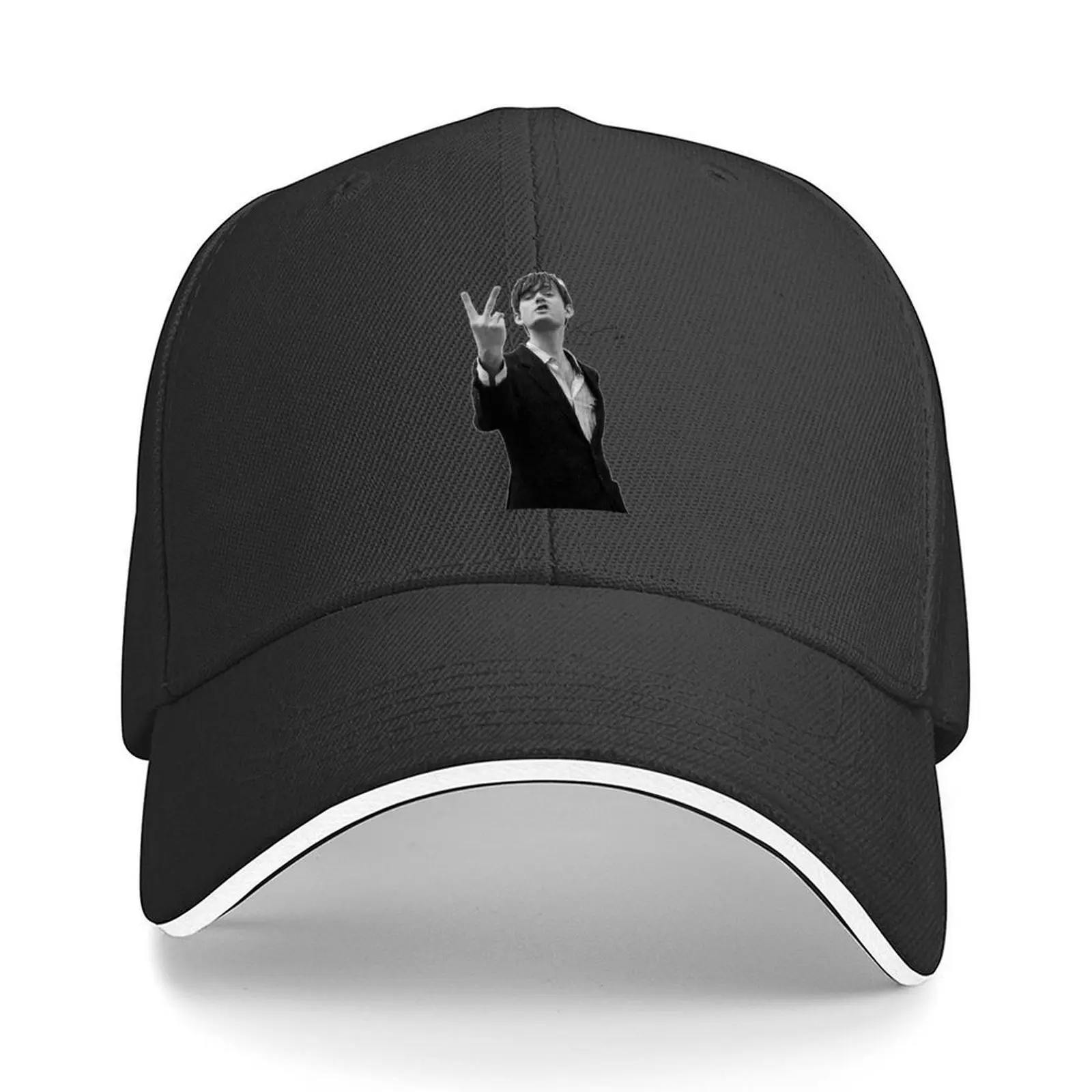 Jarvis Cocker Outline V Sign Artwork with Autograph Clear Background Baseball Cap luxury caps Golf Hat Man Boy Child Women's