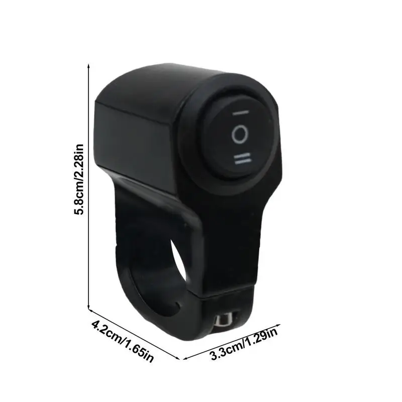Motorcycle Light Switch 220W Auto Motorcycle Headlight Switch 12-60V Input Voltage Aluminum Alloy Third Gear Handlebar On/Off