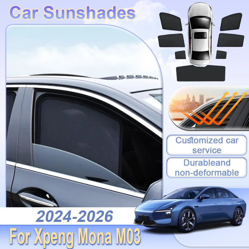 

Mesh Sunshade For Xpeng Mona M03 2024-2026 Auto Full Coverage Sunscreen Shades Magnetic Sun Visor Privacy Car Tools Accessories
