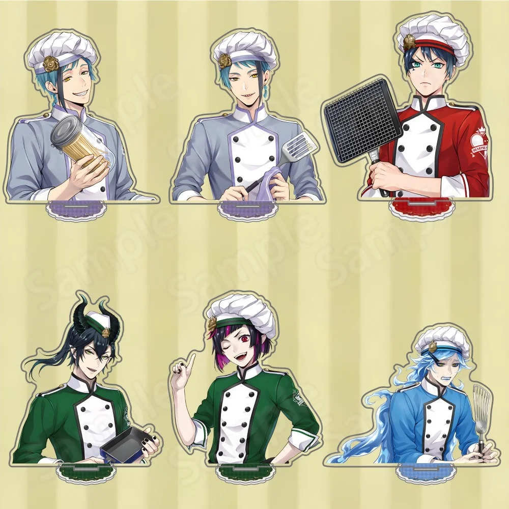 New Anime Game Twisted Wonderland Chef Style Acrylic Stand keychain Figure Ace Malleus Cater Kalim Leona Idia Vil 15cm