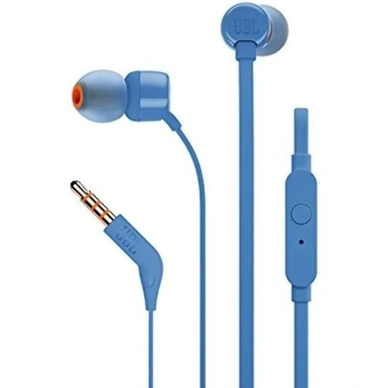 JBL T110 有線イヤホン マイク付き 9mmダイナミックドライバー 重低音 ノイズアイソレーション ソフトイヤーチップ付き 電話 ラップトップ 音楽 通話用