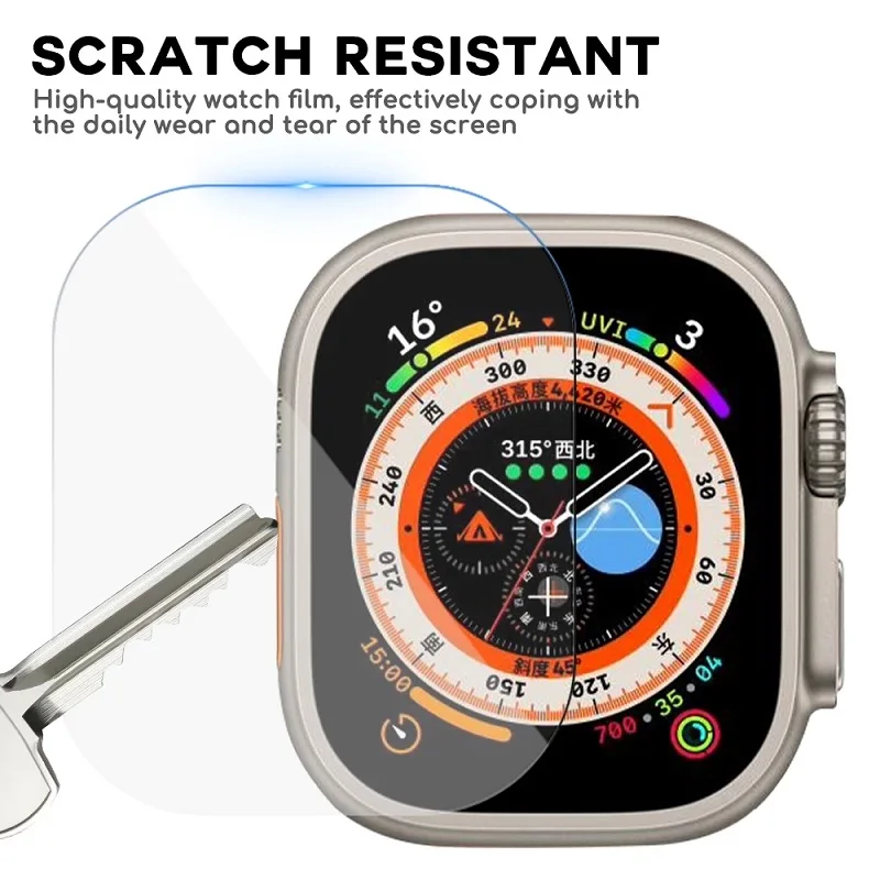 Película de vidro temperado para apple watch ultra 2, 49mm, hk8 ultra max h11 h12, 3 plus protetor de tela hd