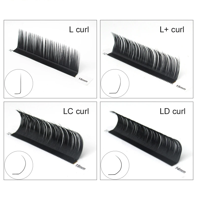 Quewel 12Rows L Curl Lashes Extension 8-15 Mix 0.07mm Eyelashes Extension Individual C/CC/D/DD/L/LC/LD Eye Lashes Makeup Natural