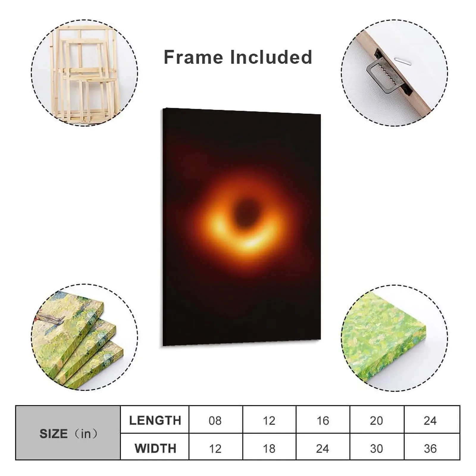 First Ever Image of a Black Hole (8K Resolution) Canvas Painting office decoration anime poster