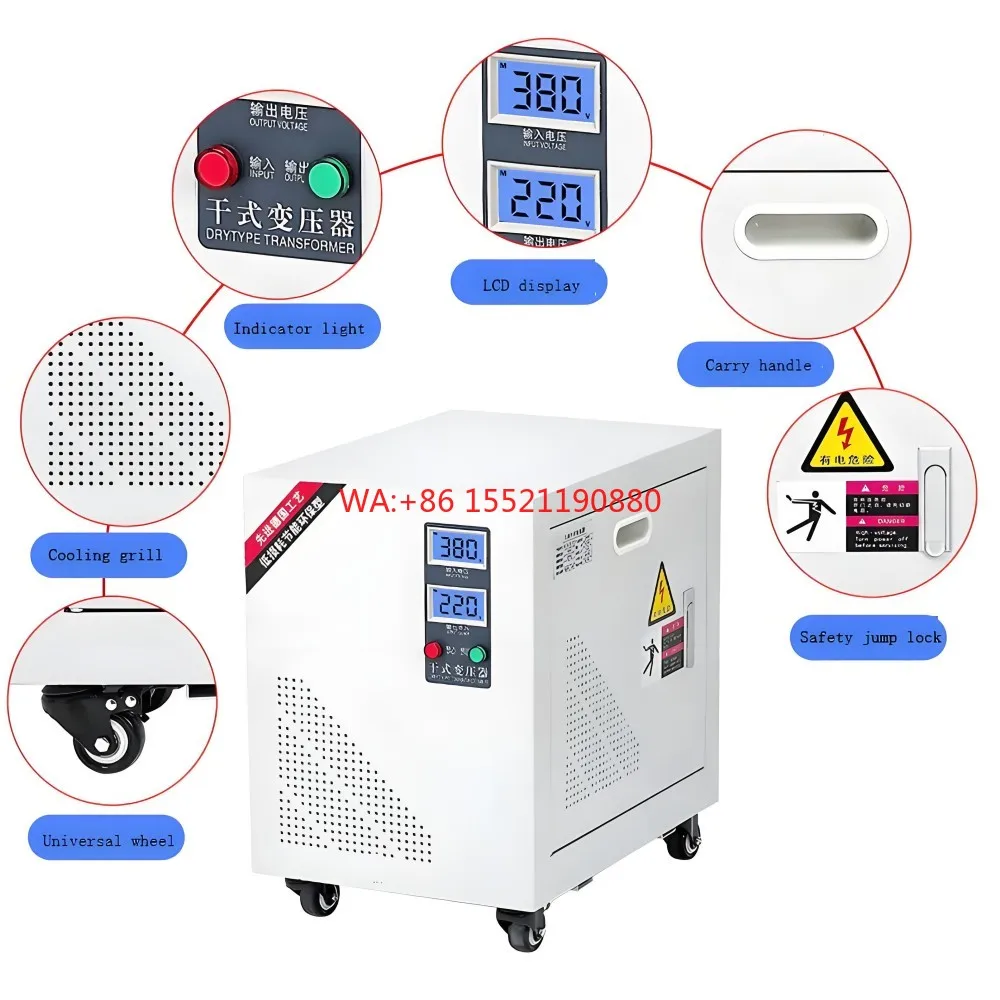 Down Transformer 220V to 110V for Industrial Power Supply CE IEC 10KVA 20KVA 30KVA 50KVA Dry Type Low Voltage 3 Phase Step