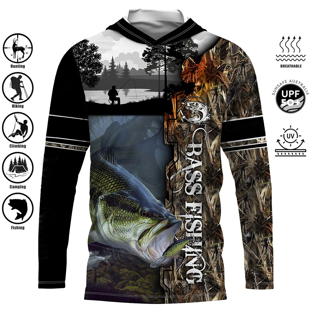 2024 Fishing Shirt Men's Long Sleeve Performance Shirt UPF 50+ Uv Protection Quick Dry Tops Breathable Fishing Apparel shirts