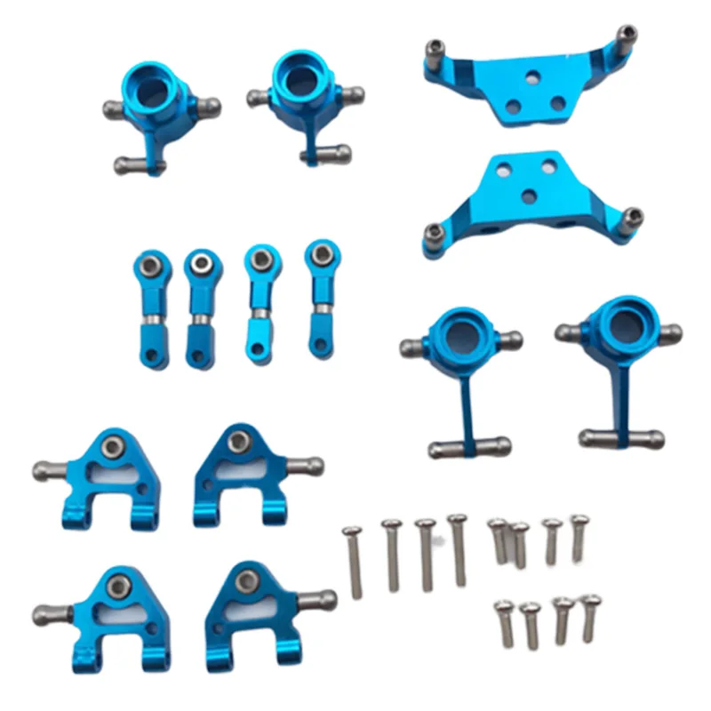 

Metal Upgraded Parts Steering Cup Swing Arm Shock Absorber Plate Set for Wltoys P929 P939 K969 K979 K989 K999 1/28 RC Car,Blue