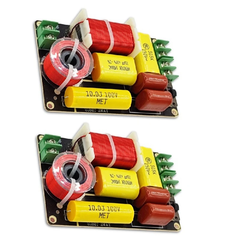 2Pcs WEAH-250 250W 2 Way Frequency Divider Tweeter Bass Crossover Filter DIY Speaker Filter Circuit Home Sound Theater