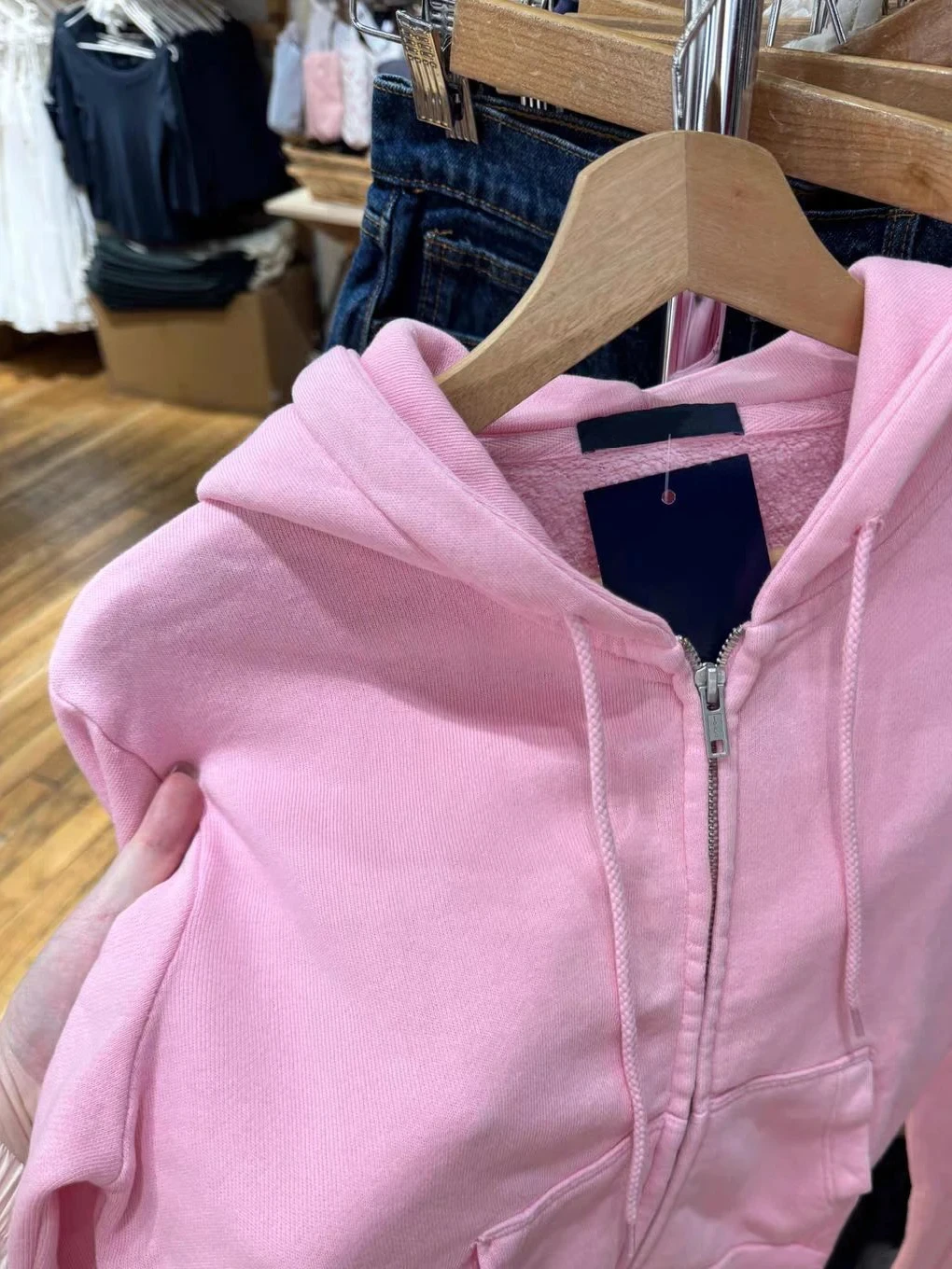 Hoodie Pink Baru Wanita Musim Gugur Slim Zipper Tali Serut Hoodie Lengan Panjang Katun Sweatshirt Gaya Prppy Manis Crop Top Lucu