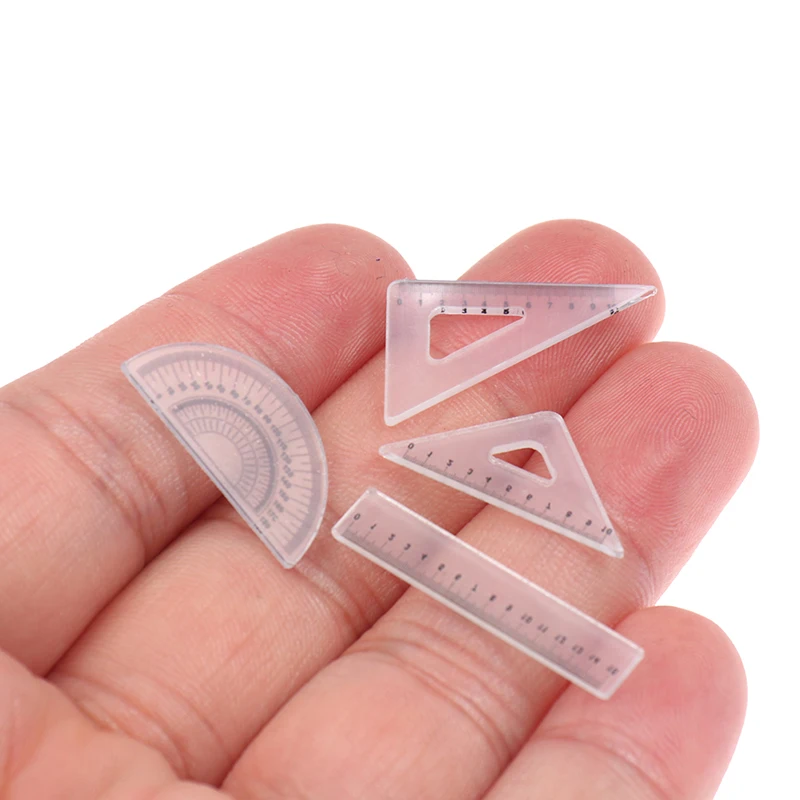 1 Set 1:12 Dollhouse Miniature Cutting Mat Ruler Pencil Pen Holder Set Doll Home Decor Pretend Play Dollhouse Toys